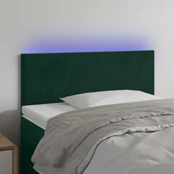 LED uzglavlje tamnozeleno 80 x 5 x 78/88 cm baršunasto