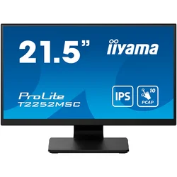 IIYAMA Monitor LED T2252MSC-B2AG 21.5 PCAP 10pt Touchscreen monitor featuring IPS panel technology, Edge-to-Edge glass design and Anti Gl