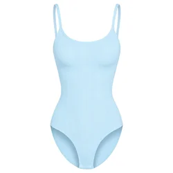 cfab Oblikovanje postave Jacquard Shapewear mit Slip nebeško modra
