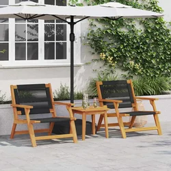 Vrtni namještaj 2 pcs Crna 67 x 76 x 73 cm Čvrsto drvo akacije