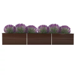 Visoka greda pocinkano jeklo 480x80x77 cm rjava