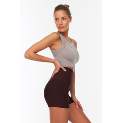Trendyol Dark Plum Recovery Knitted Sports Shorts Leggings