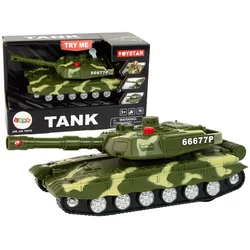Vojaški tank z drsno vožnjo, zvokom in svetlobo