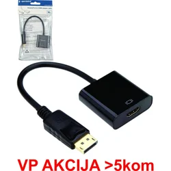 A-DPM-HDMIF-08 ** Gembird DisplayPort v1 to HDMI adapter cable, black(alt A-DPM-HDMIF-002)(239)