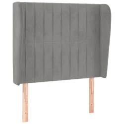 Uzglavlje s ušima svjetlosivo 93x23x118/128 cm baršunasto