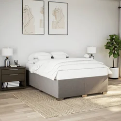 vidaXL Posteljni okvir brez vzmetnice taupe 140x190 cm blago