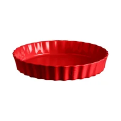 Tart baking dish, ceramic, 32cm/3L, Burgundy - Emile Henry