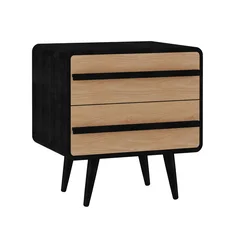 Nočna omarica Denton 567 Hrast, Črna, 53x51x39cm, Iverna plošča