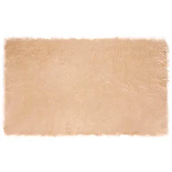 Tepih od umjetne ovčje kože TAFALLA Bež 100 x 200 cm Poliester