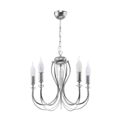 Jupiter 1688 - Luster na lancu MELANI 5xE14/40W/230V srebrne boje