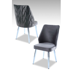 Hanah Home Set stolica Pufi, 48x90x43 cm, 4 komada, Srebrno-sive boje