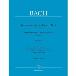 BACH J.S.:BRANDENBURG CONCERTO NO.4 SCORE