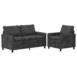 Set sofe 2 pcs Tamnosiva Poliester