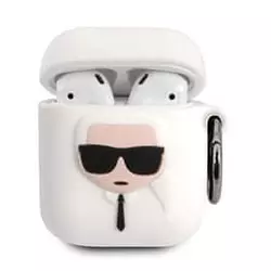 Karl Lagerfeld Karl Head zaštitna futrola za Airpods 1/2, bijela (KLACAPSILCHWH)