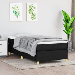 Okvir za krevet s oprugom crni 100x200 cm od tkanine