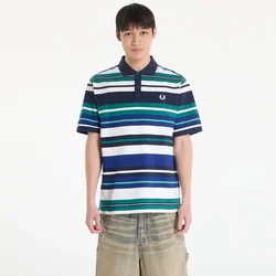 Majica FRED PERRY Striped Relaxed Polo Shirt Deep Mint M