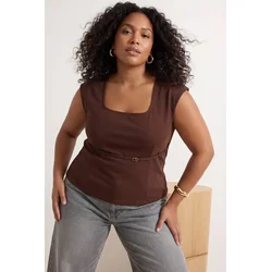 Trendyol Curve Ženska bluza Tbbss26Af00048, Braon
