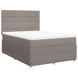 Vidaxl Box spring postelja z vzmetnico taupe 160x200 cm blago