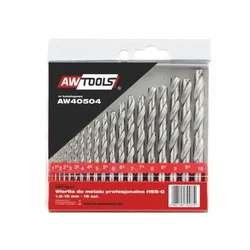 awtools Awtools komplet svedrov za kovino HSS-G, 19 kosov /1,0-10,0 mm/