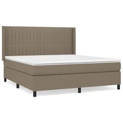 Vidaxl Box spring postelja z vzmetnico taupe 160x200 cm blago