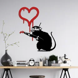 Opviq Zidna dekoracija Banksy Metal 08, 60x70 cm, 1.5 mm, Bela