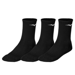 Mizuno Training Crew 3P Socks, Black - M