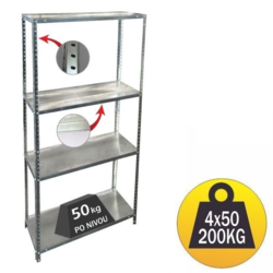 SITONIA Polica Metal-metal 150x75x30cm, 4x50kg