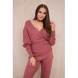 Sweater set two-piece dark pink