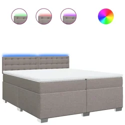 Vidaxl Box spring postelja z vzmetnico taupe 200x200 cm blago