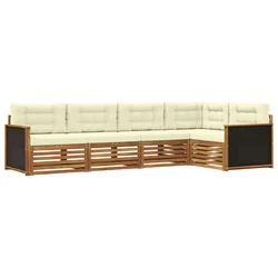 Set vanjskih sofa 5 pcs Prirodna i krem 323 x 164,5 x 73 cm