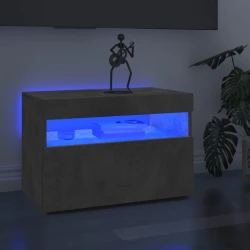 Den TV omarica z LED lučkami betonsko siva 60x35x40 cm