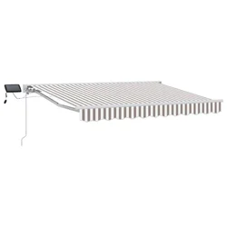 Ručni okvir tende s LED-ima Svijetlo siva i bijela. 3,5 x 2 m