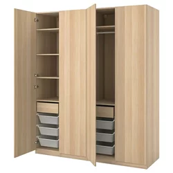 PAX / FORSAND Kombinacija garderobera, belo b. im. hrastovine/belo b. im. hrastovine, 200x60x236 cm