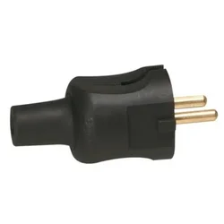 50451 UTIKAČ 2P 16A GUMENI CRNI