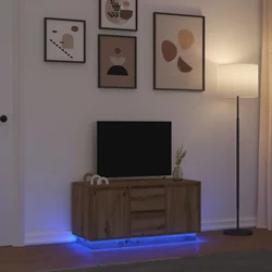 TV ormarić s LED svjetlima artisan hrast 100x41x50 cm