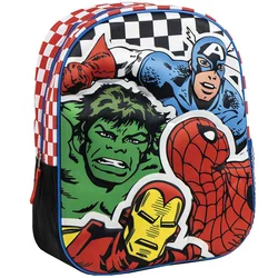 Ranac predškolski 3D Avengers Cerda 2100005872 crno-crveni