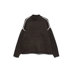 VERO MODA Pulover VMBOOM čokolada/bela
