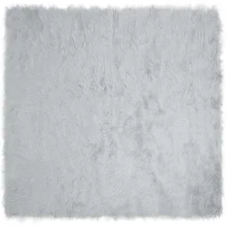 Tepih od umjetne ovčje kože TAFALLA Siva 240 x 240 cm Poliester
