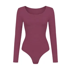cfab Oblikovanje postave Longsleeve Sculpting Bodysuit with String mauve