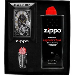 shumee Darilni set vžigalnikov ZIPPO SKULL CLOCK št. 1