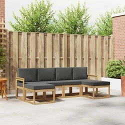 Set vanjskih sofa s jastukom 6 pcs Bijela i antracit Poliester