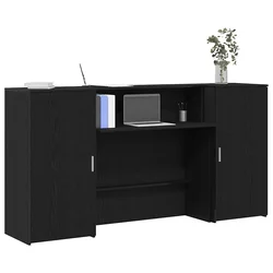 Recepcijski stol crni hrast 200x50x103,5 cm konstruiranog drva