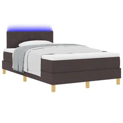 LED Box Spring Krevet Tamno smeđa 120 x 190 cm tkanina