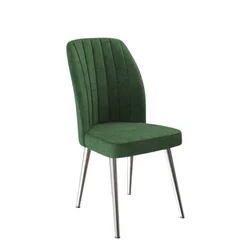 Hanah Home set trpezarijskih stolica Platinum 4 kom, kaki zelena tkanina Jerry, hromirane metalne noge