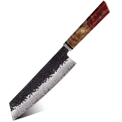 Damaskovski kuhinjski nož AI-37351 - Kiritsuke / Crvena KP37351