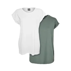 Womens T-shirt with extended shoulder 2-pack white+pale