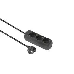 MicroConnect 3-polna Schuko vtičnica 3 m črne barve