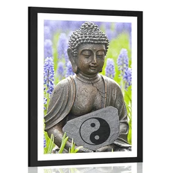 Plakat s paspartujem jin in jang Buda - 60x90 silver