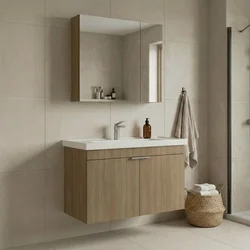 HANAH HOME Kupatilski ormarić sa umivaonikom i ogledalom (2 komada) Desna 90 942