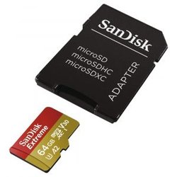 SANDISK spominska microSDXC kartica Extreme memory card 64GB Class 3 UHS-I
